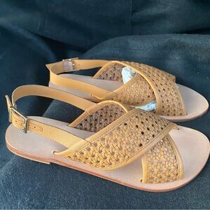 Anthropologie / New Women's Tan Woven Sandals.